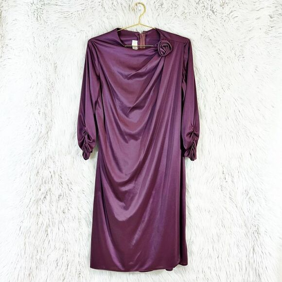 VINTAGE draped satin caftan maxi dress - Picture 1 of 7